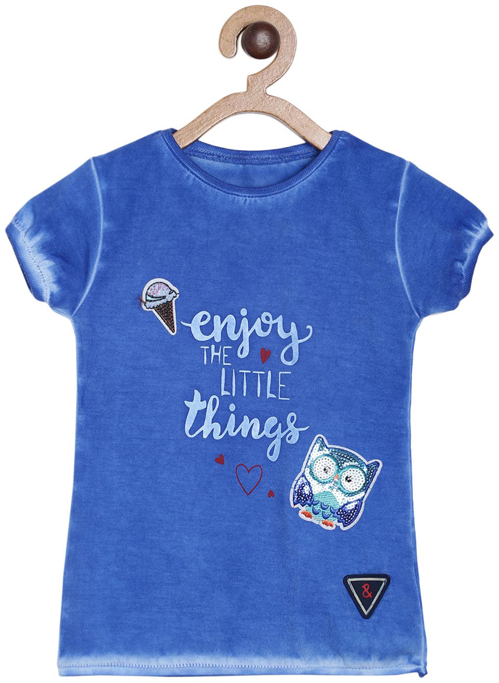 

Tales Stories Girl Cotton Printed Top - Blue