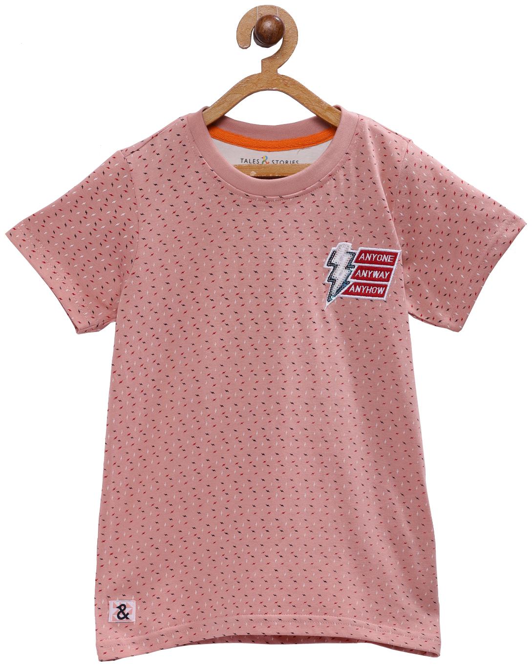 

Tales Stories Boy Cotton Printed T-shirt - Pink