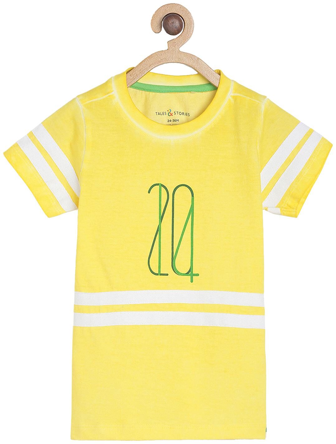 

Tales Stories Boy Cotton Printed T-shirt - Yellow