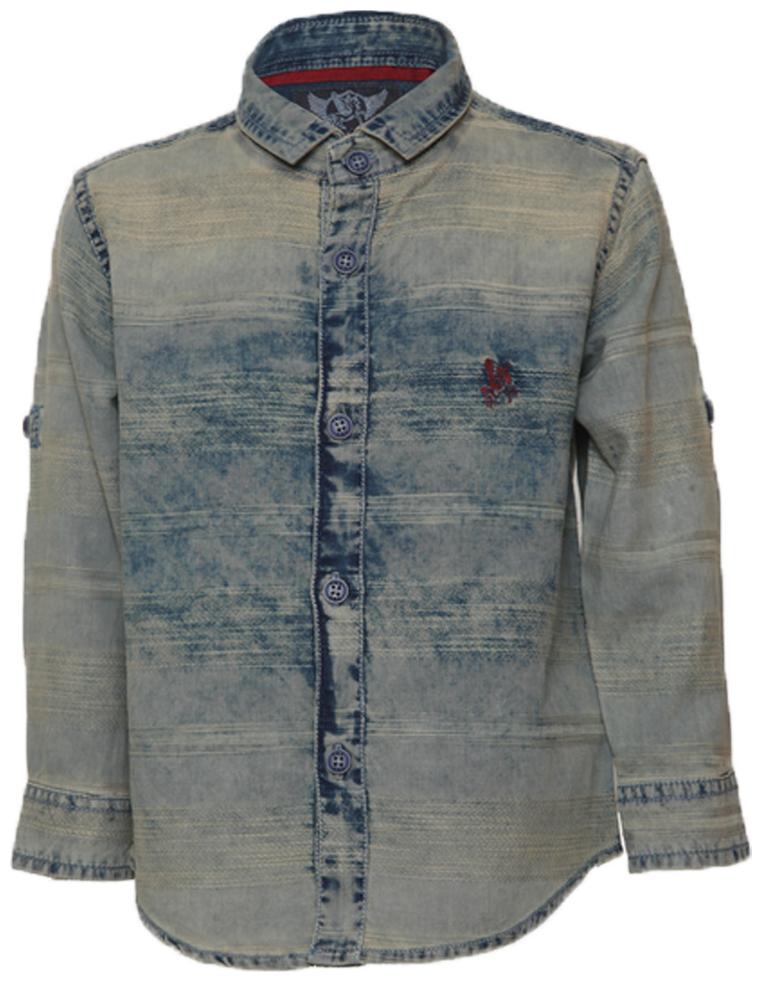 

Tales Stories Boy Denim Solid Shirt Grey