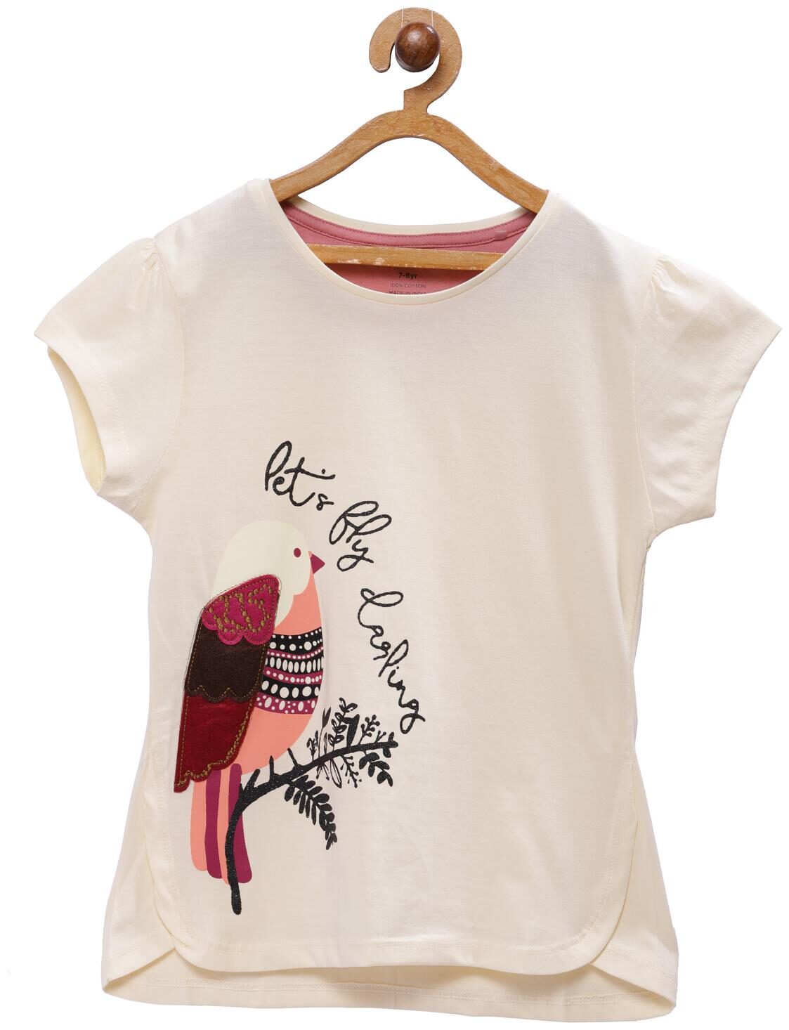 

Tales Stories Girl Cotton Printed T shirt - Beige