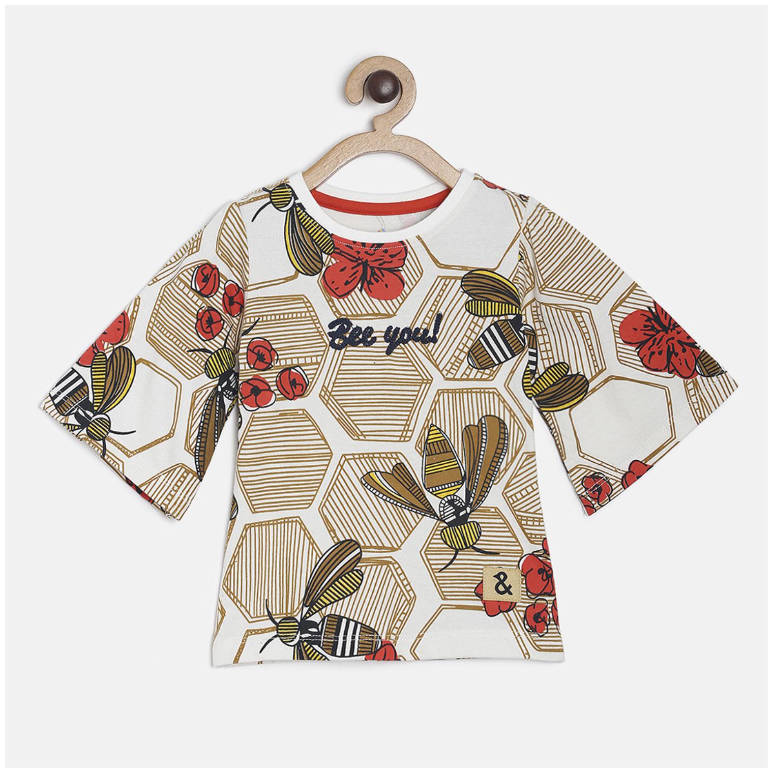 

Tales Stories Girl Cotton Printed Top - White