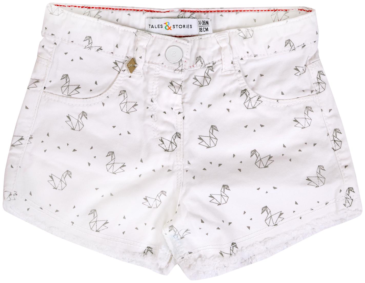 

Tales Stories Girl Cotton Printed Regular shorts - White