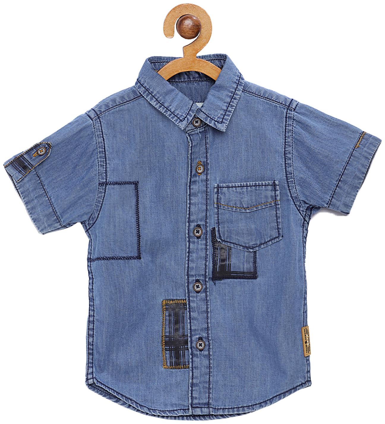 

Tales Stories Cotton Solid Shirt for Baby Boy - Blue