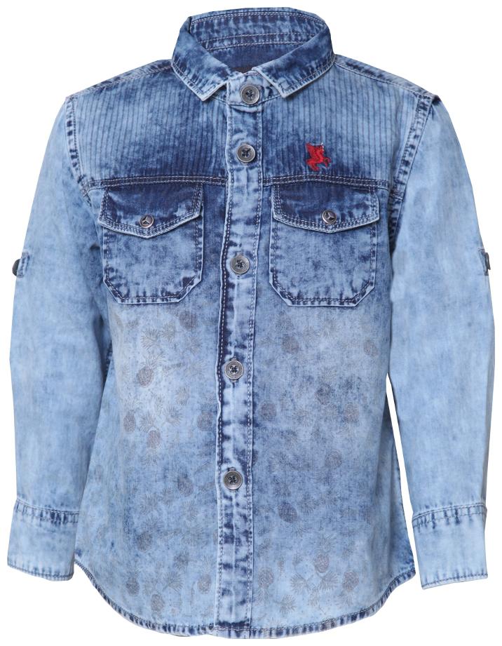 

Tales Stories Boy Denim Solid Shirt Blue