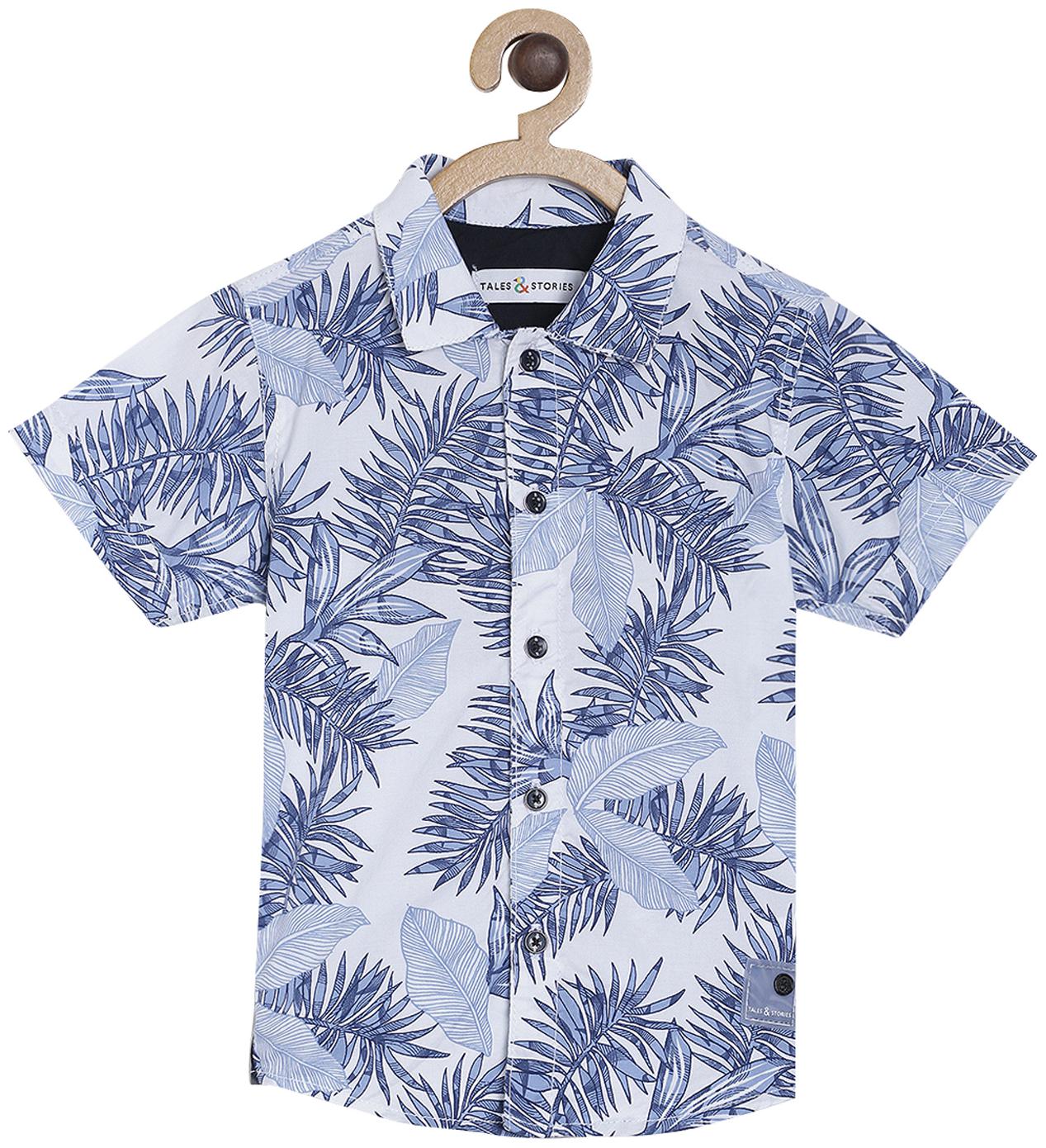 

Tales Stories Cotton Floral Shirt for Baby Boy - Blue