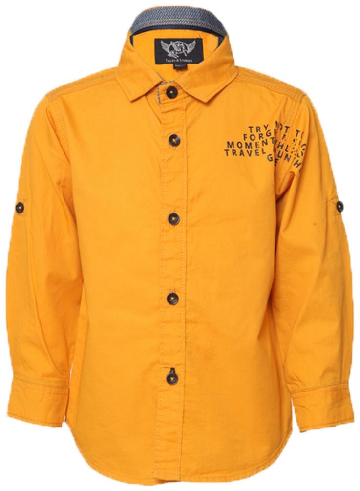 

Tales Stories Boy Cotton Solid Shirt Yellow