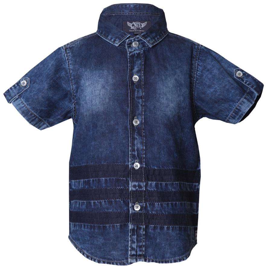 

Tales Stories Denim Solid Shirt for Baby Boy - Blue