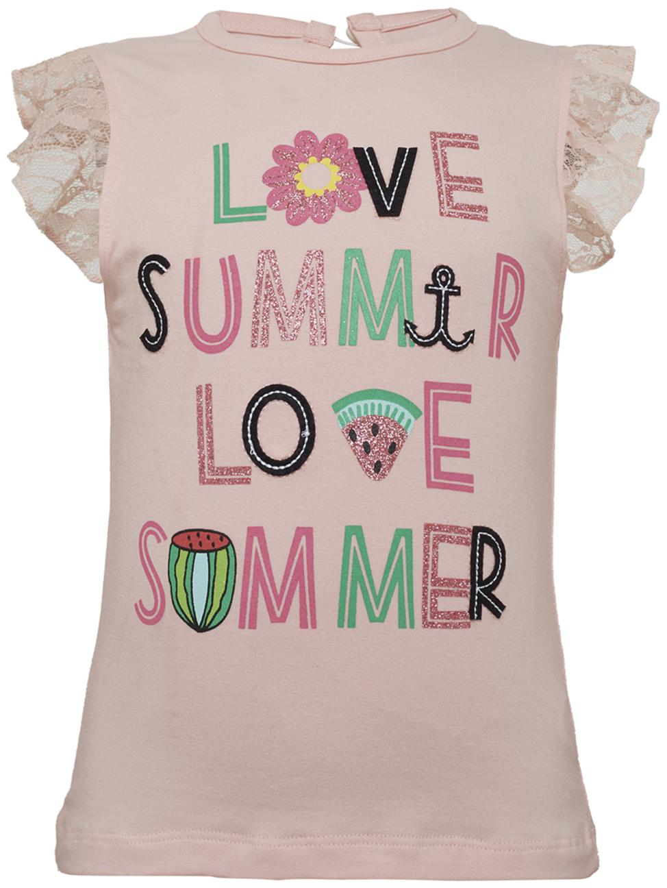 

Tales Stories Girl Cotton Self design Top - Pink