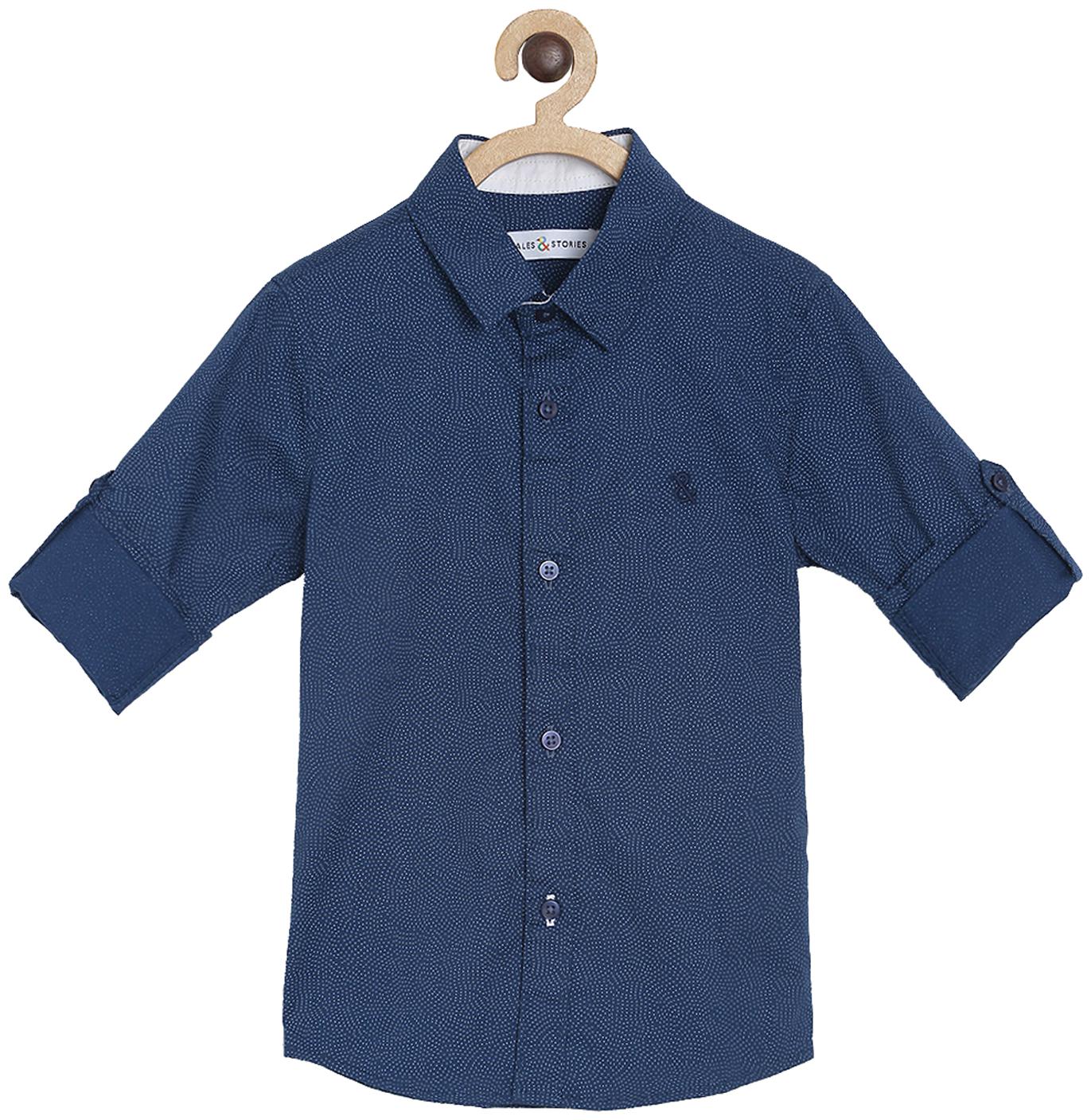 

Tales Stories Boy Cotton Printed Shirt Blue