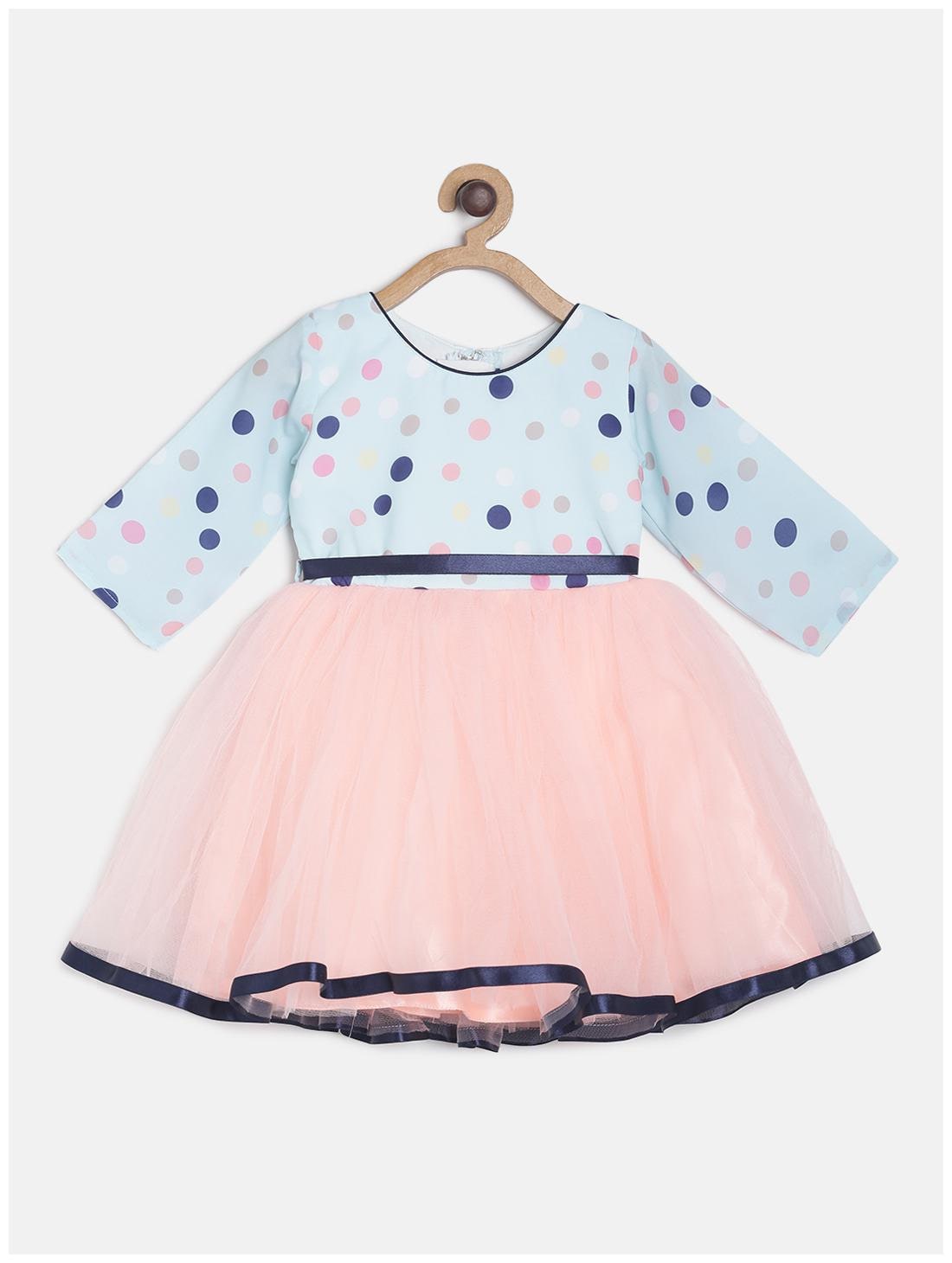 

Tales Stories Blue Polyester 3 4th Sleeves Midi Princess Frock ( Pack of 1 )