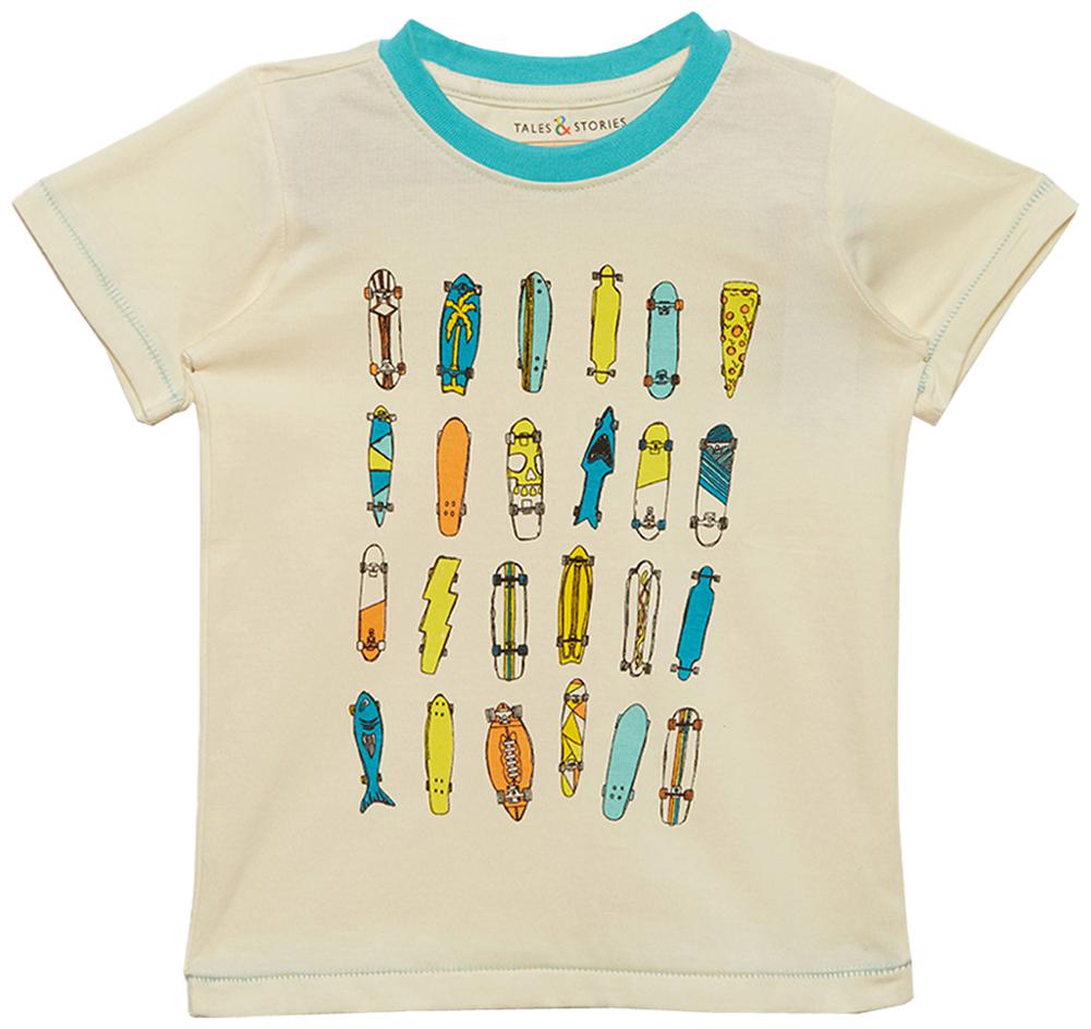 

Tales Stories Boy Cotton Solid T-shirt - Beige