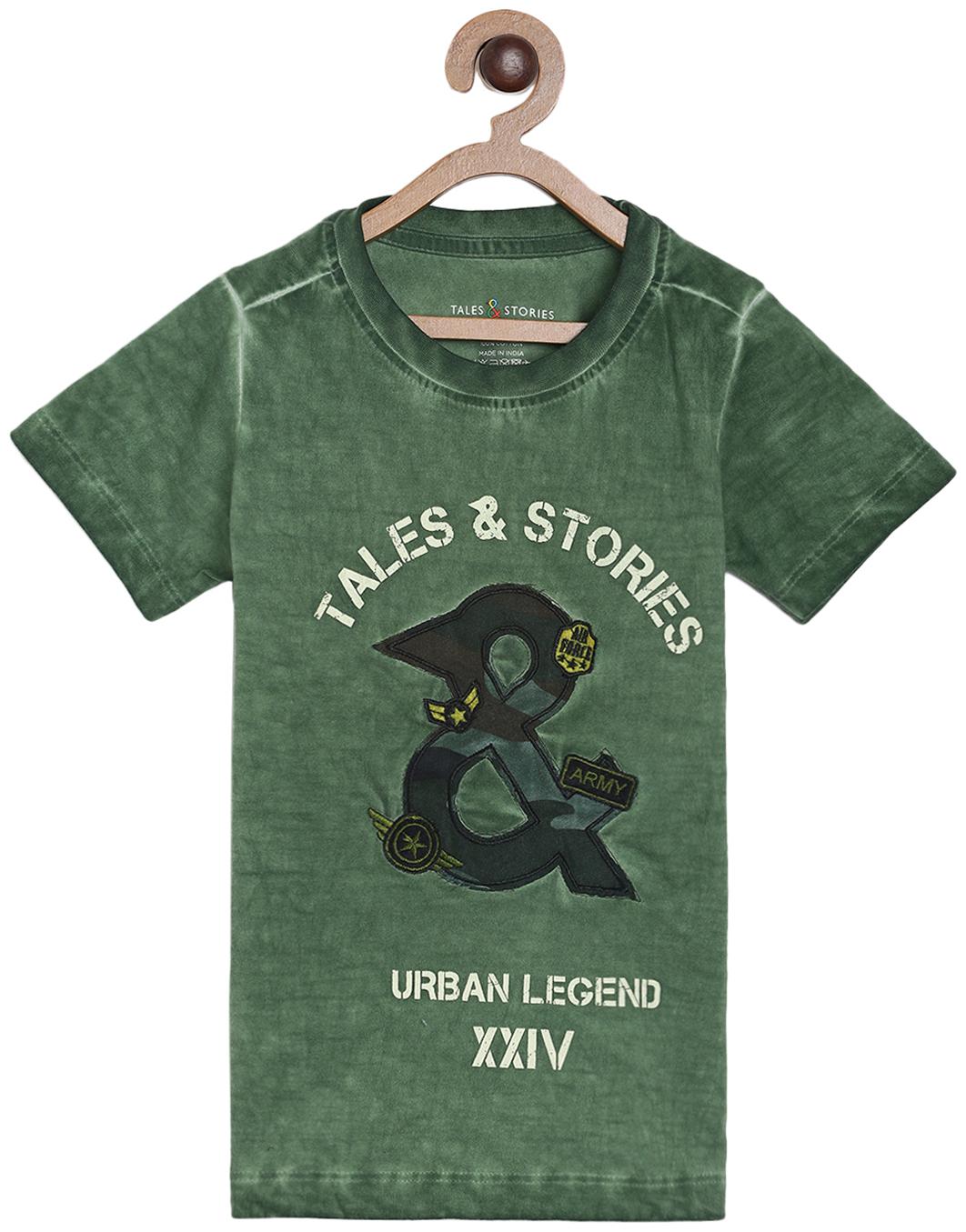 

Tales Stories Boy Cotton Printed T-shirt - Green