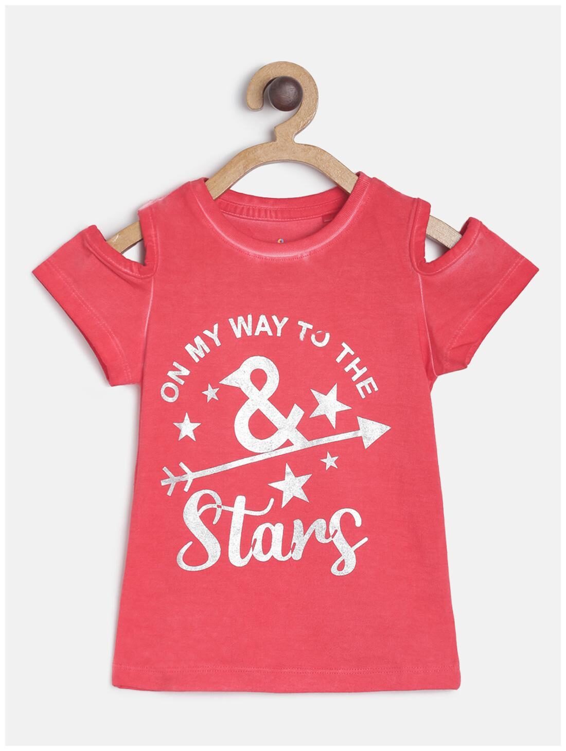 

Tales Stories Girl Cotton Printed T shirt - Red