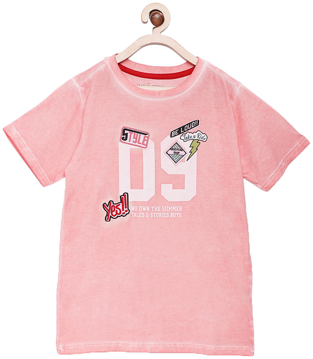 

Tales Stories Boy Cotton Printed T-shirt - Pink