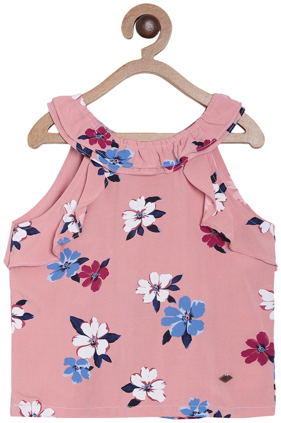 

Tales Stories Cotton Floral Top for Baby Girl - Pink