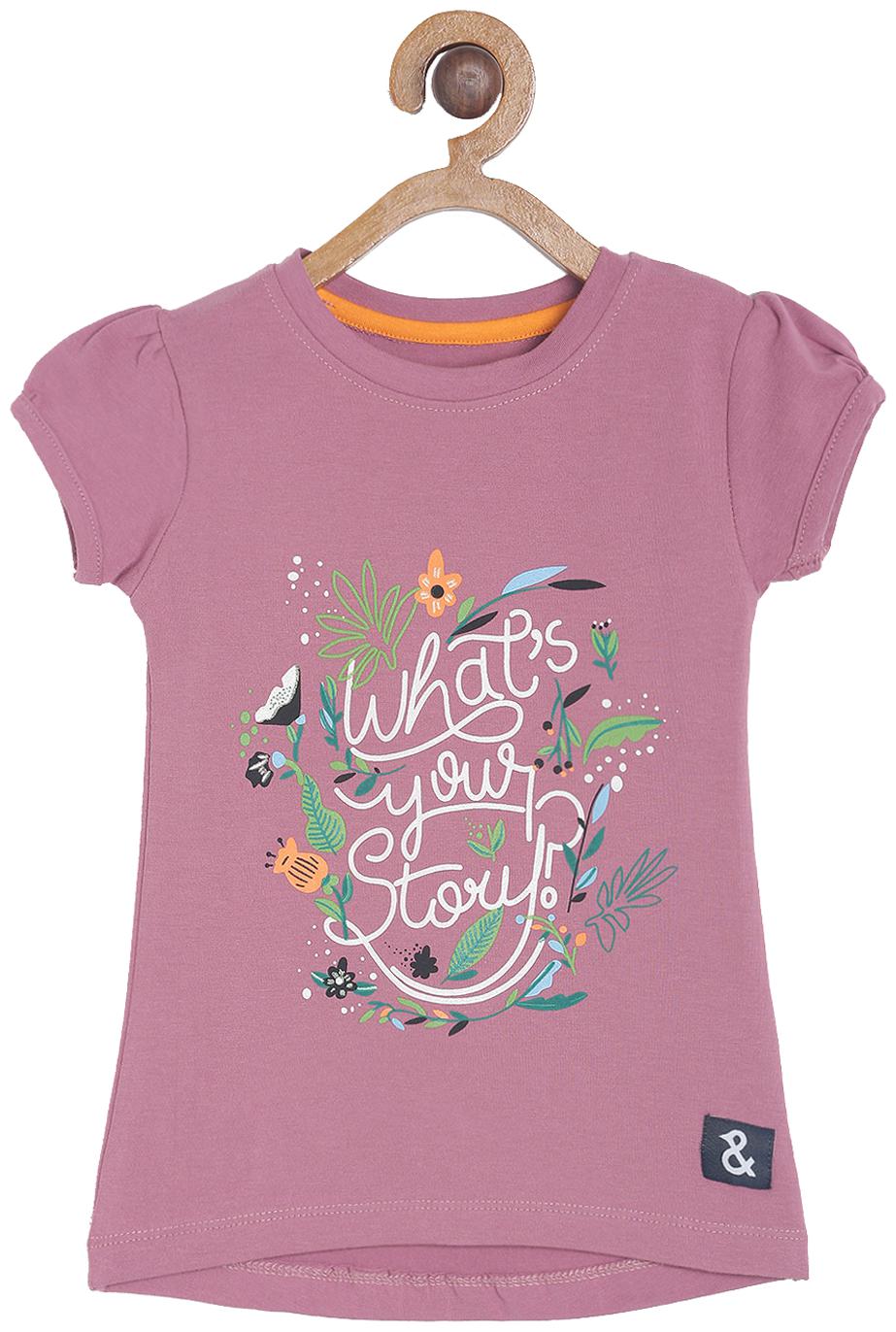 

Tales Stories Girl Cotton Printed T shirt - Pink