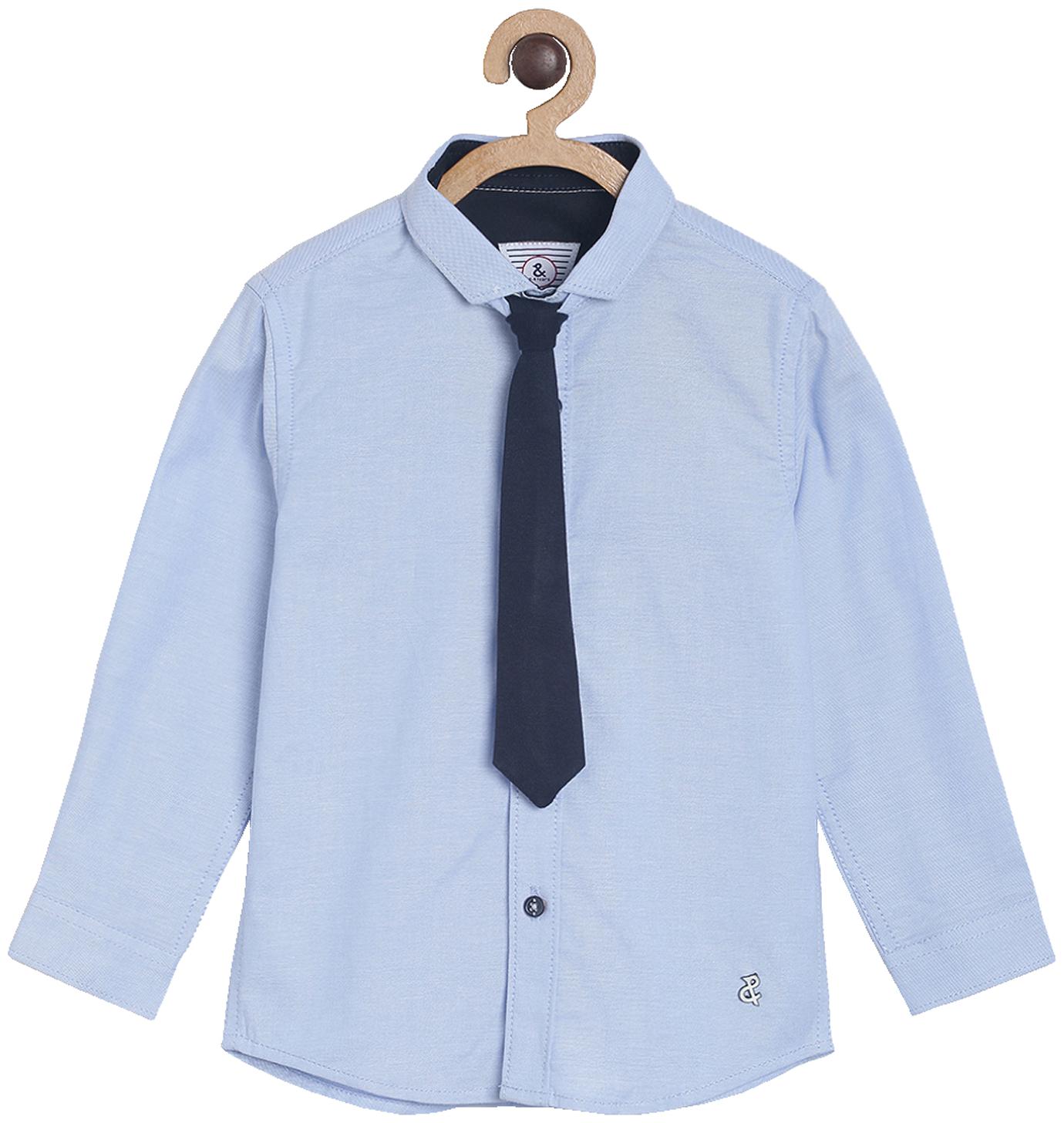 

Tales Stories Boy Cotton Solid Shirt Blue