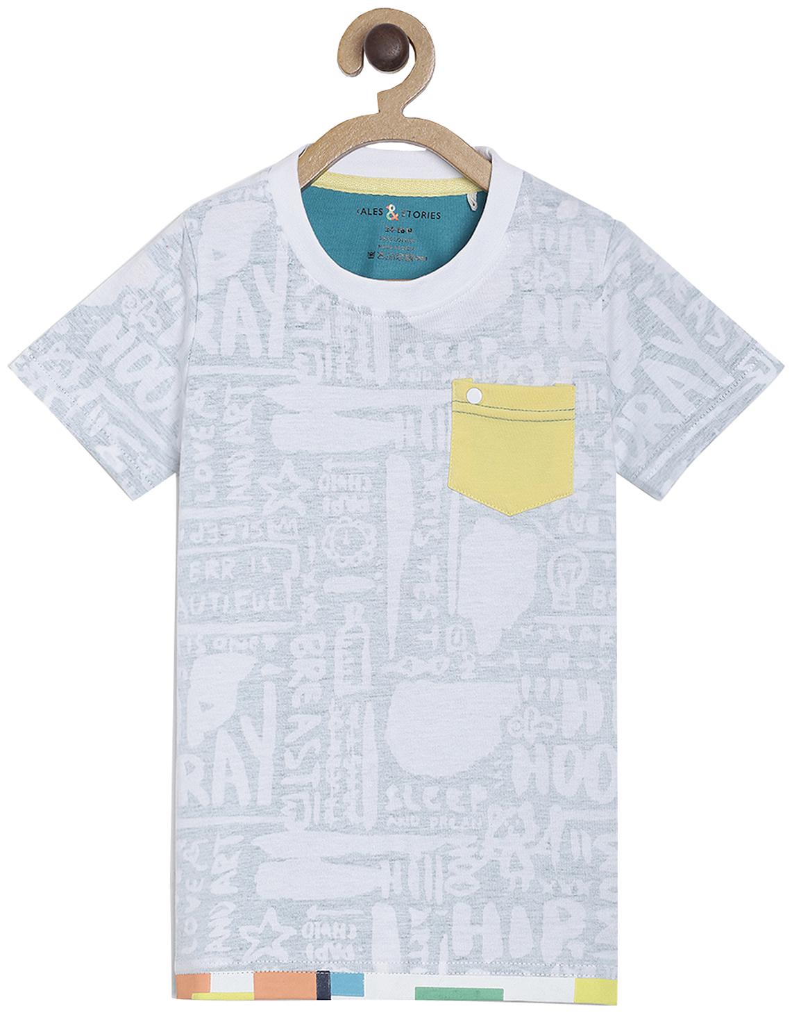 

Tales Stories Boy Cotton Printed T-shirt - White