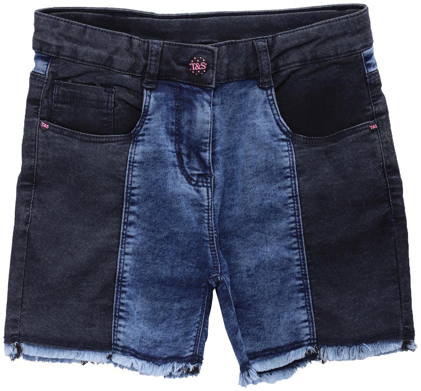 

Tales Stories Girl Cotton Solid Denim shorts - Blue