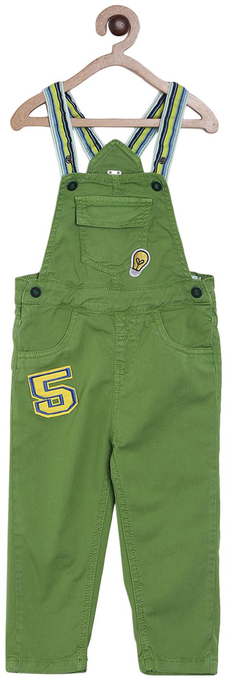 

Tales Stories Baby Boys Green Cotton Slim Fit Dungaree