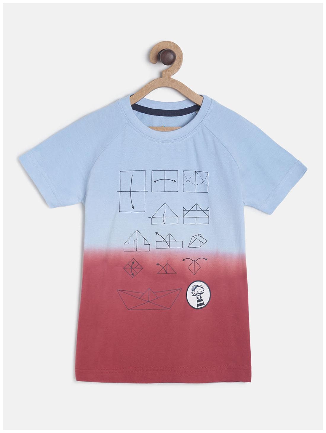 

Tales Stories Boy Cotton Colorblocked T-shirt - Blue