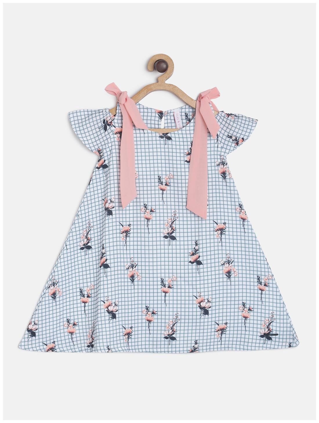 

Tales Stories White Cotton Short Sleeves Midi Princess Frock ( Pack of 1 )