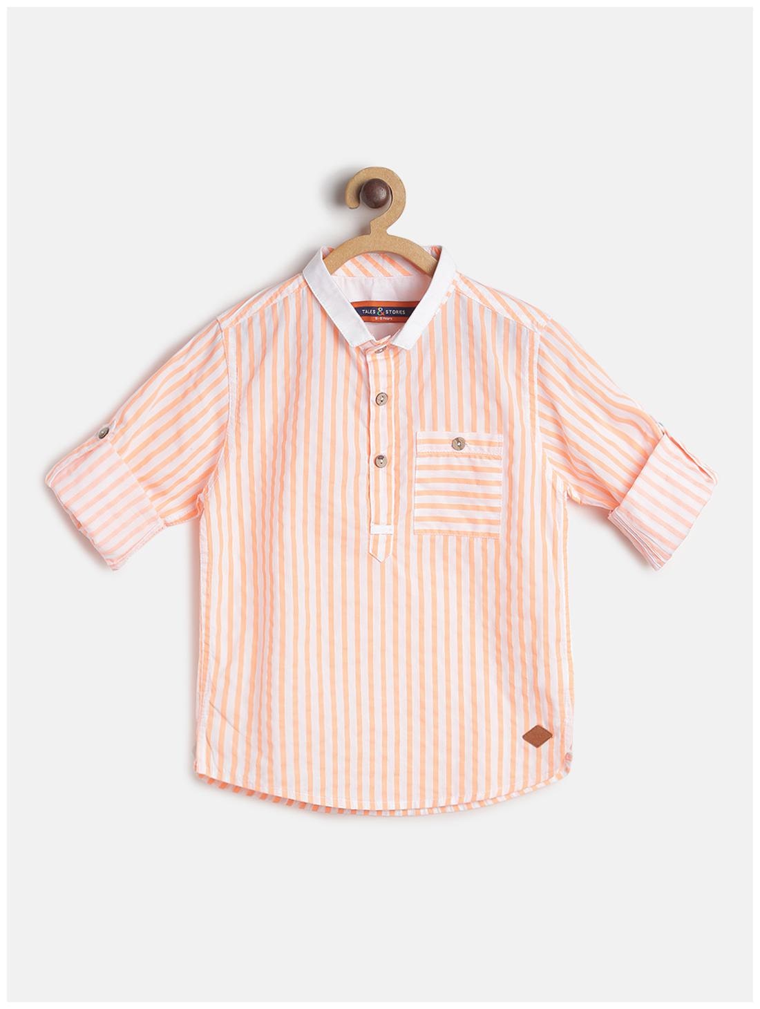 

Tales Stories Boy Cotton Striped Shirt Orange