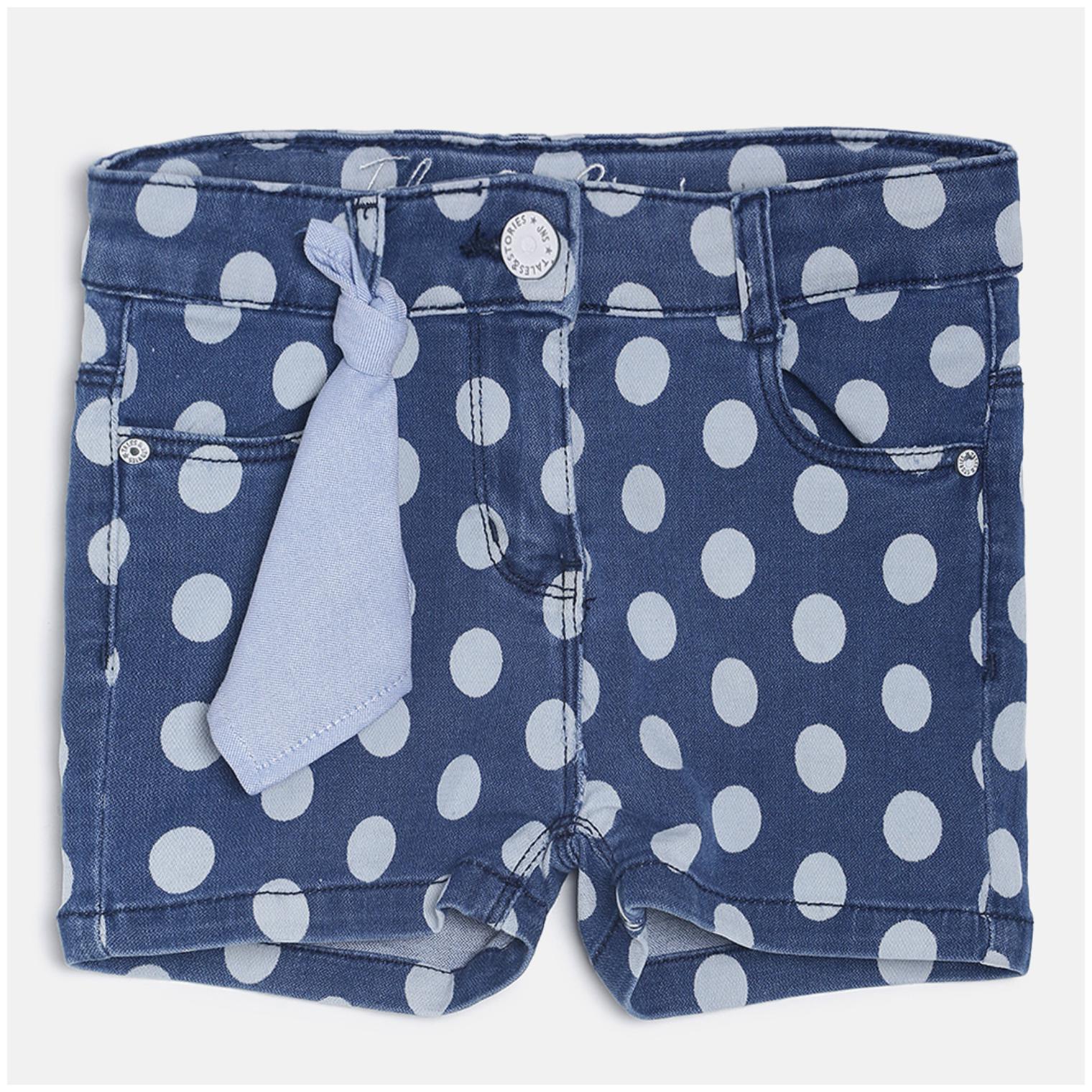 

Tales Stories Girls Blue Polka Dot Printed Regular Fit Shorts