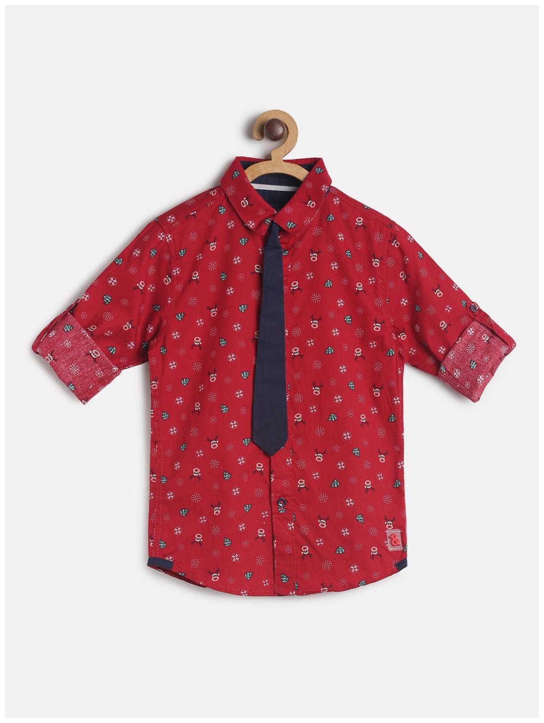 

Tales Stories Boy Cotton Printed Shirt Red