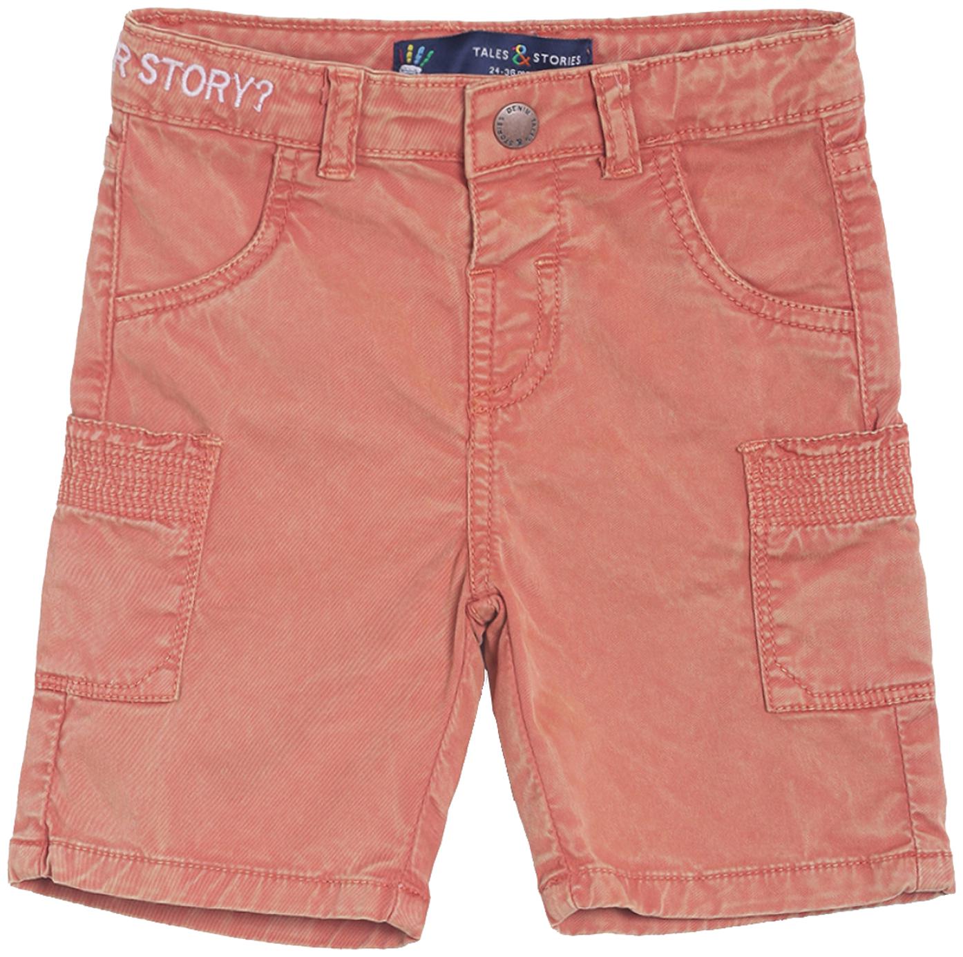 

Tales Stories Boy s Pure Cotton Orange Solid Mid-Rise Shorts