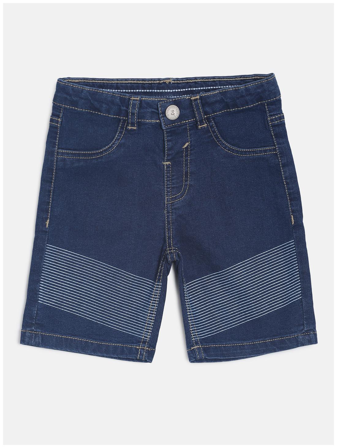 

Tales Stories Boys Medium Blue Solid Regular Fit Denim Shorts