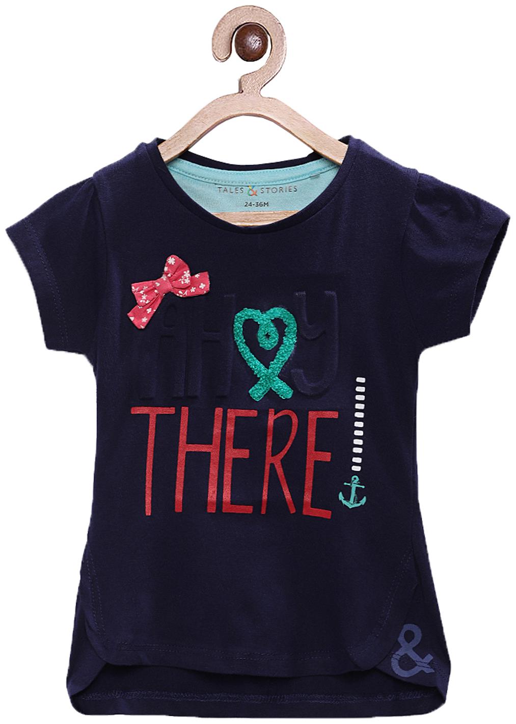 

Tales Stories Cotton Printed T shirt for Baby Girl - Blue