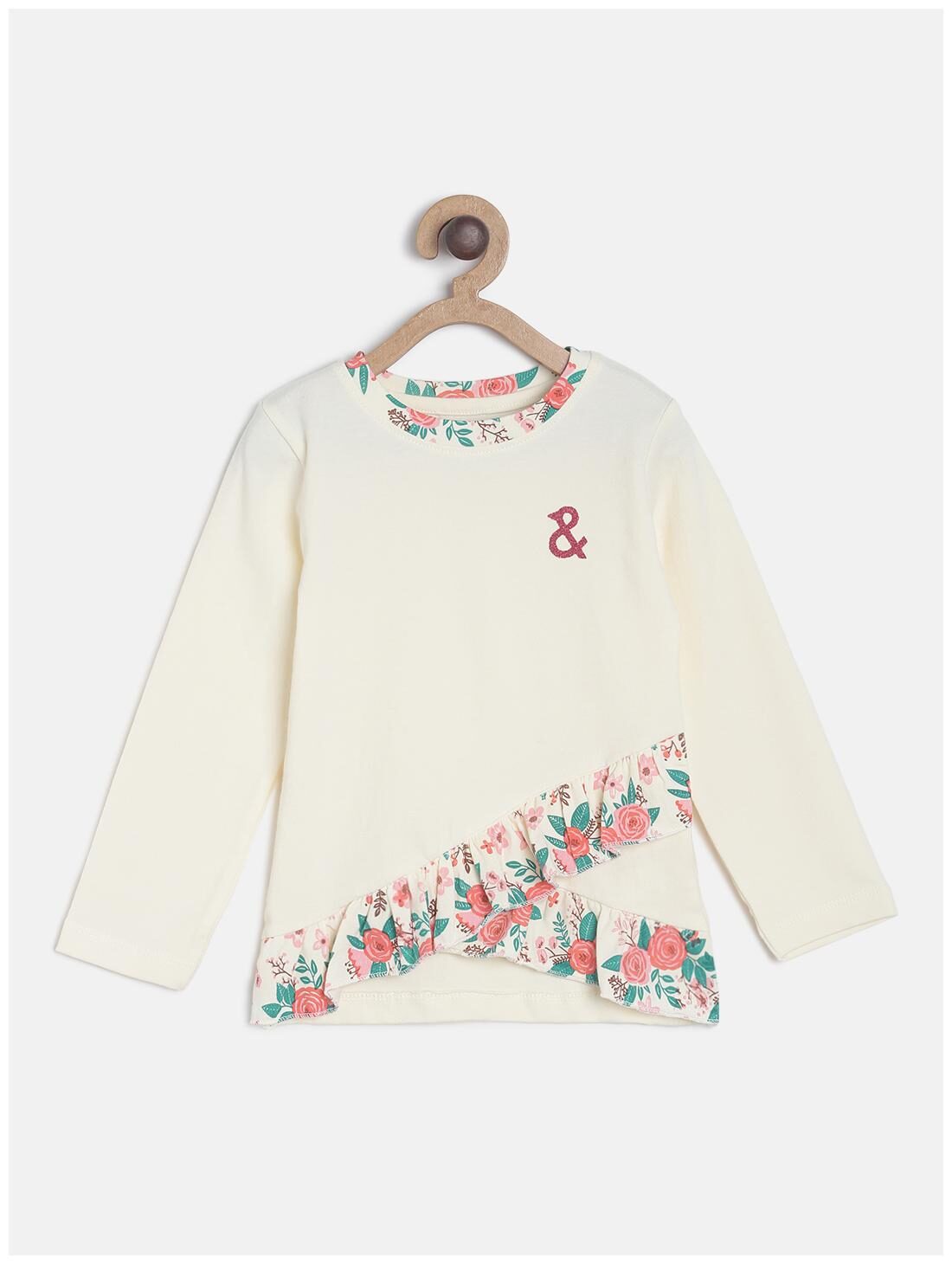 

Tales Stories Girl Cotton Floral T shirt - White