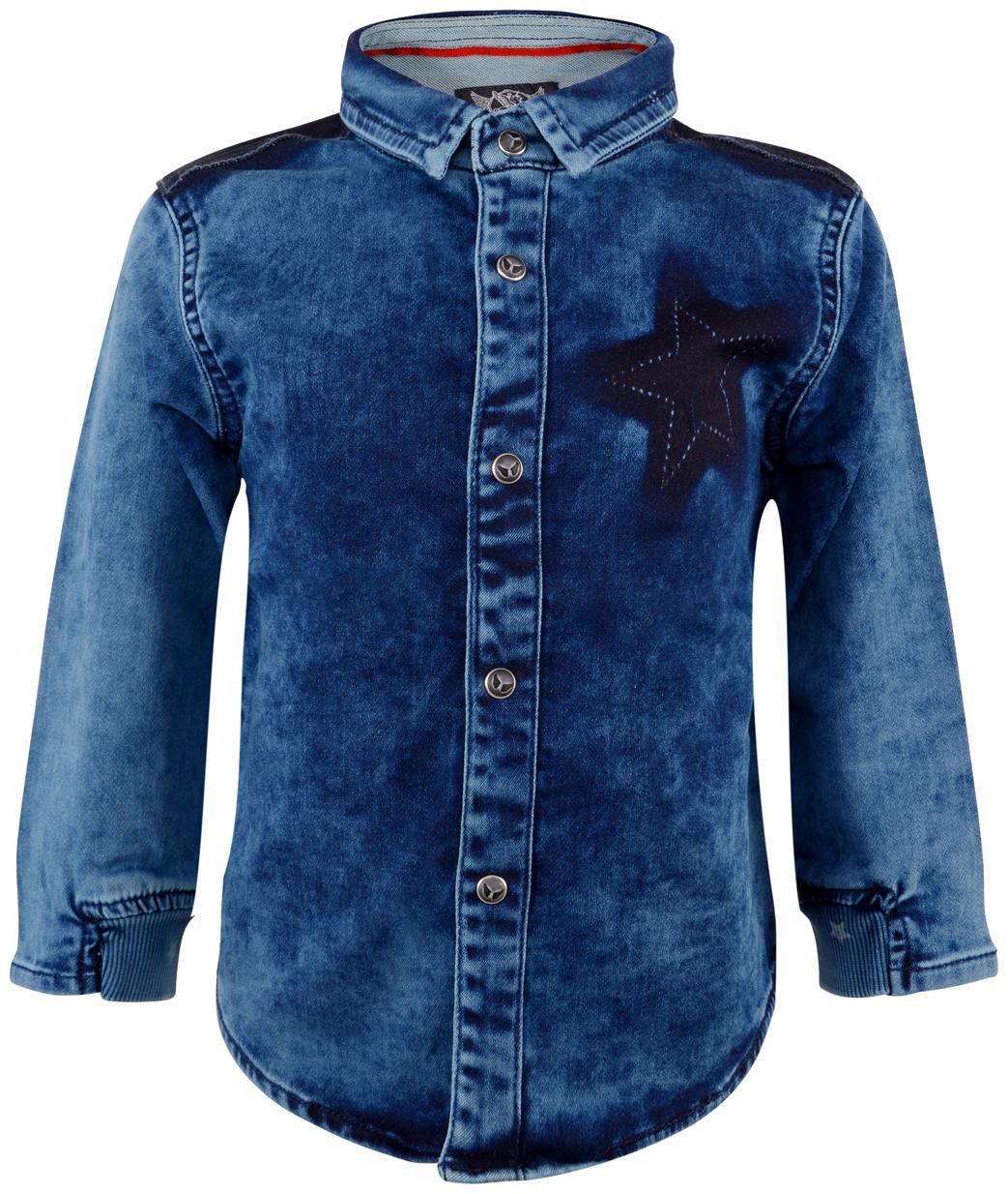 

Tales Stories Cotton blend Solid Shirt for Baby Boy - Blue