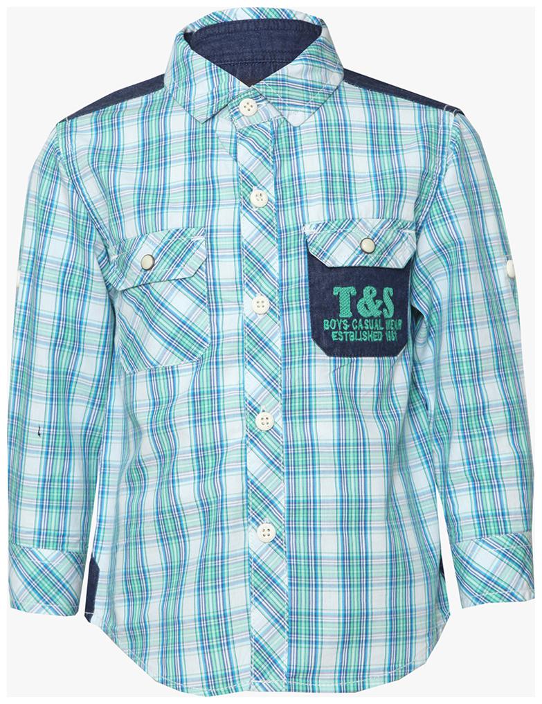 

Tales Stories Boy Cotton Solid Shirt Blue