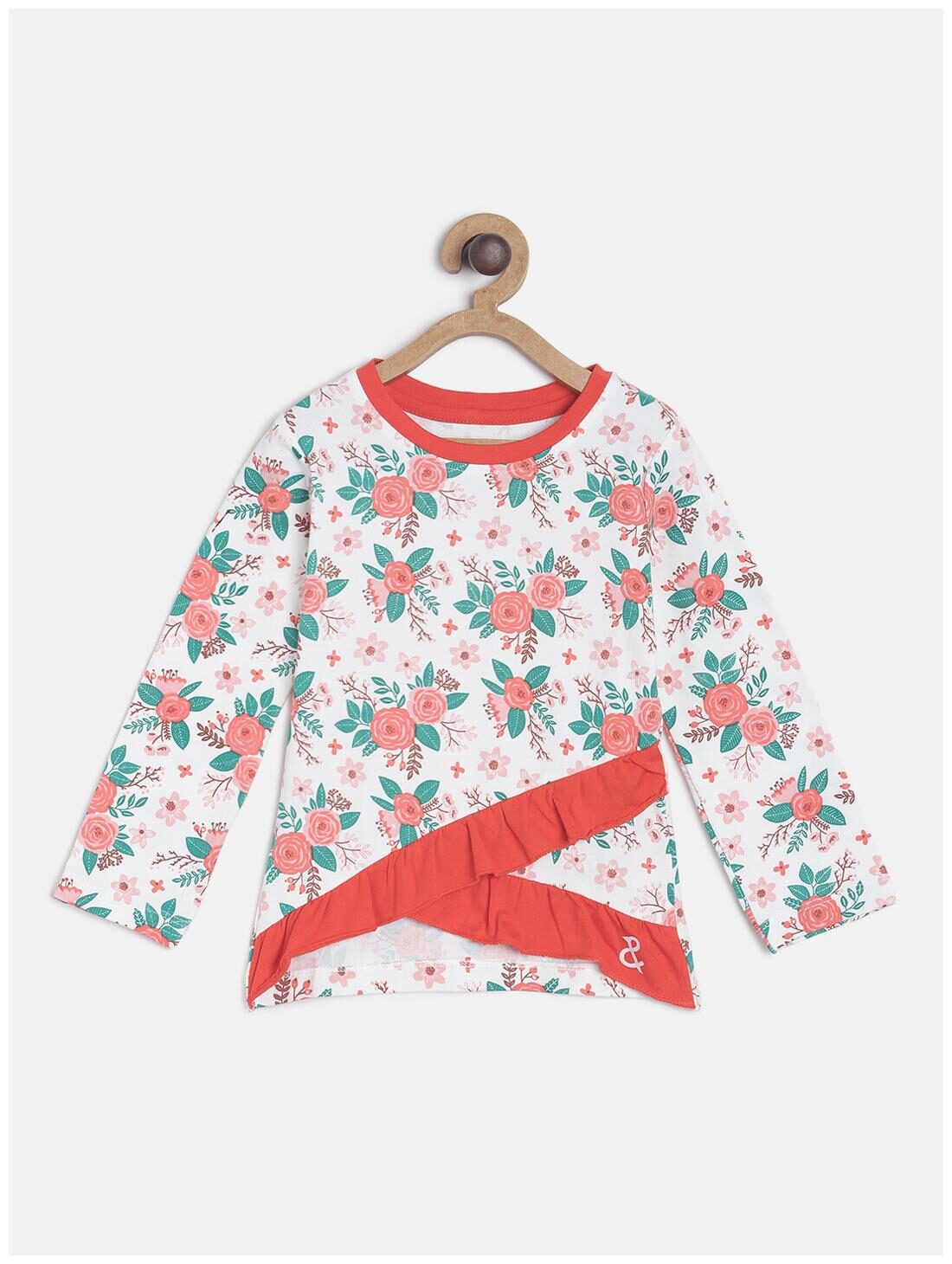 

Tales Stories Girl Cotton Floral T shirt - Multi