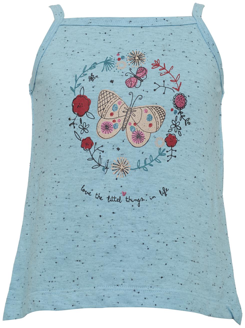 

Tales Stories Girl Cotton Solid Top - Blue