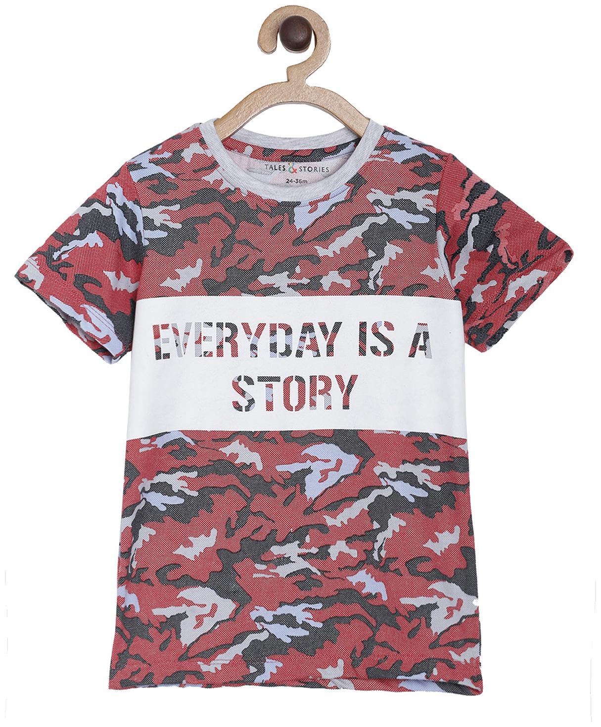 

Tales Stories Boy Cotton Printed T-shirt - Red