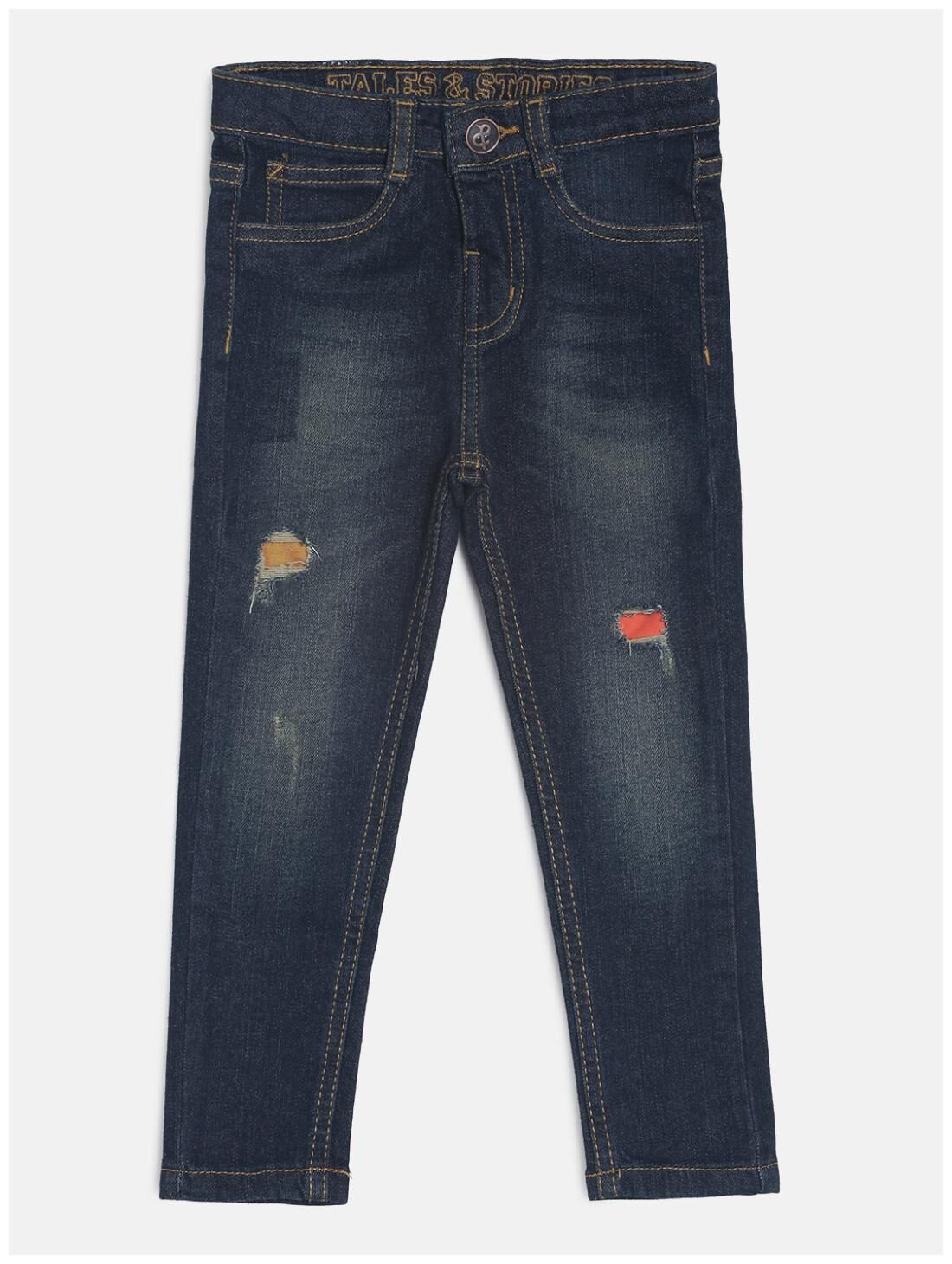 

Tales Stories Baby boy Cotton Solid Jeans - Blue