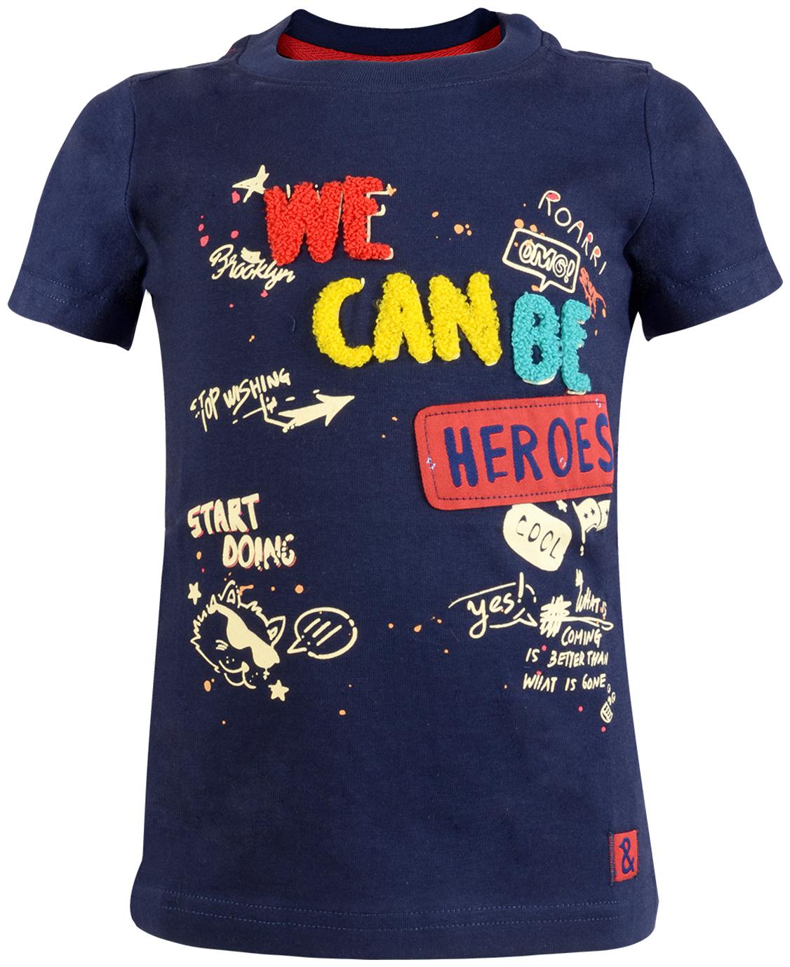 

Tales Stories Boy Cotton Printed T-shirt - Blue