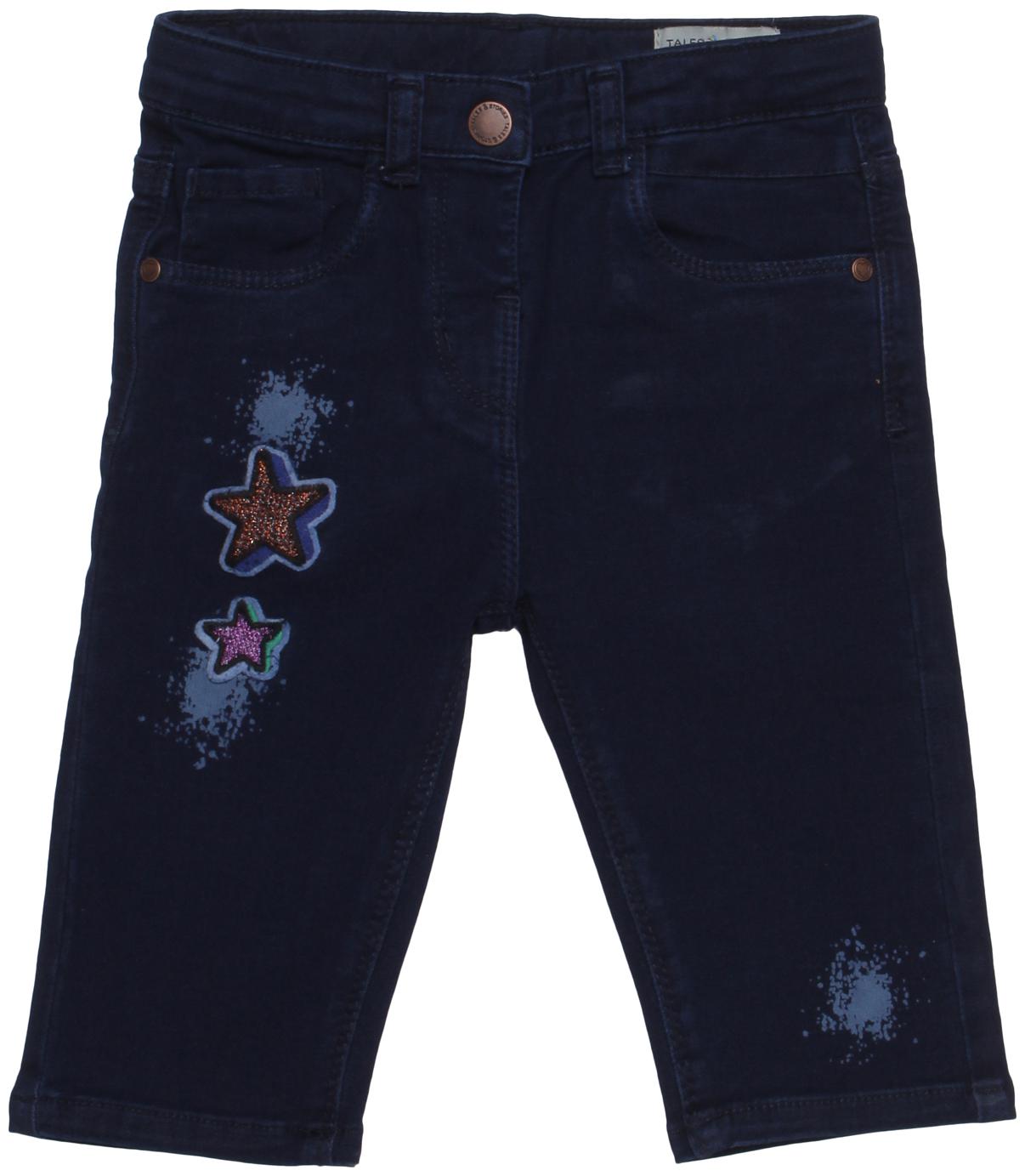 

Tales Stories Girl Cotton blend Embroidered Capri - Blue