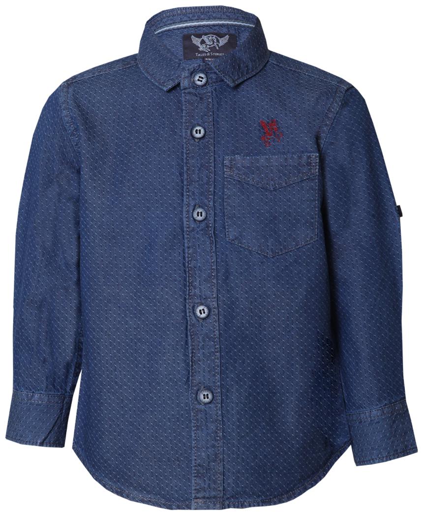 

Tales Stories Baby Infants Textured Denim Shirt