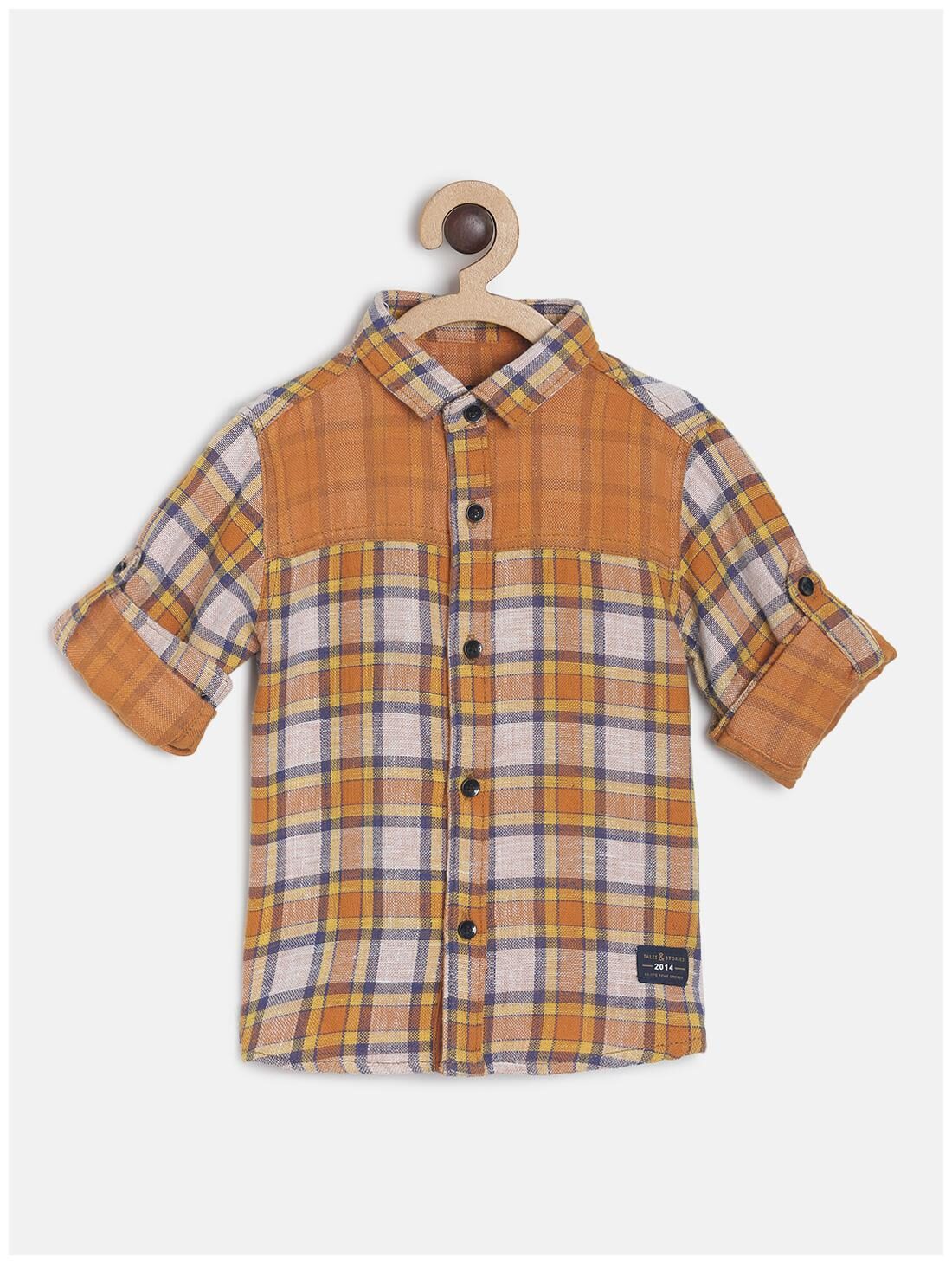 

Tales Stories Boy Cotton Checked Shirt Yellow