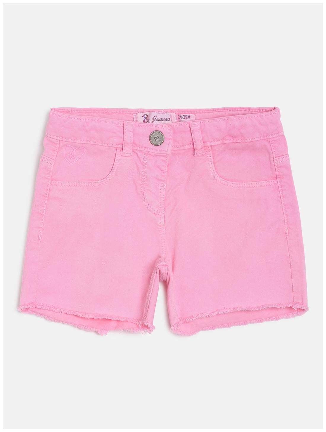 

Tales Stories Girl Cotton Solid Denim shorts - Pink