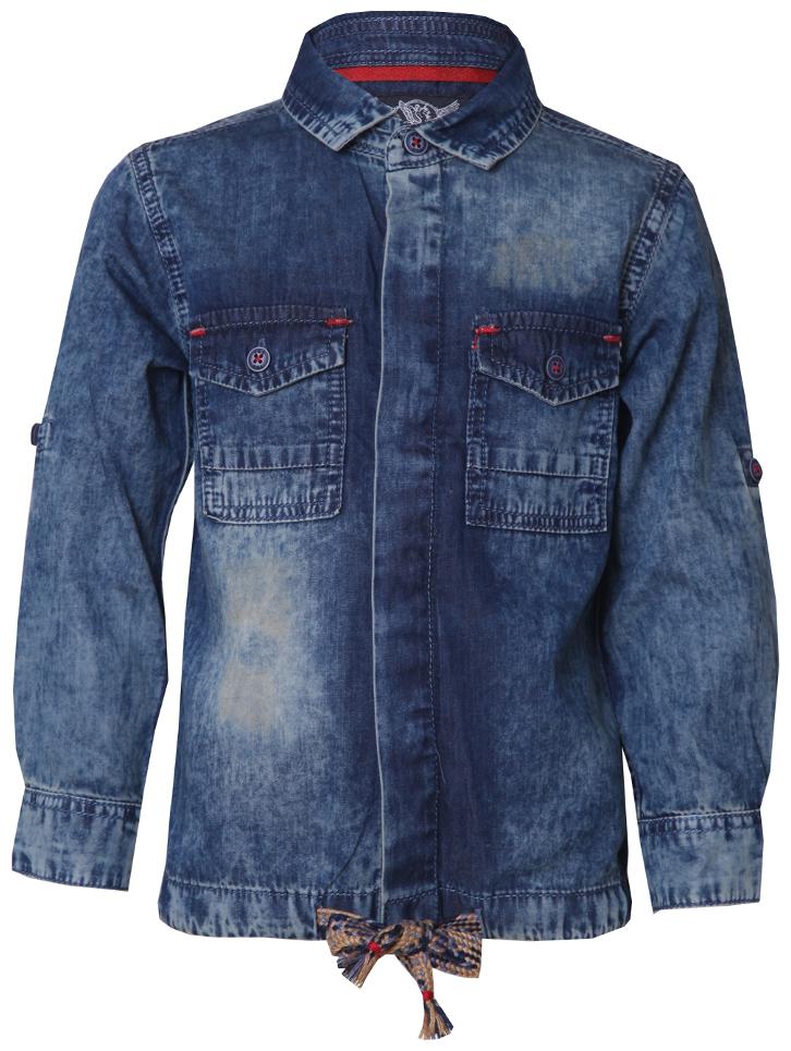 

Tales Stories Boy Denim Solid Shirt Green