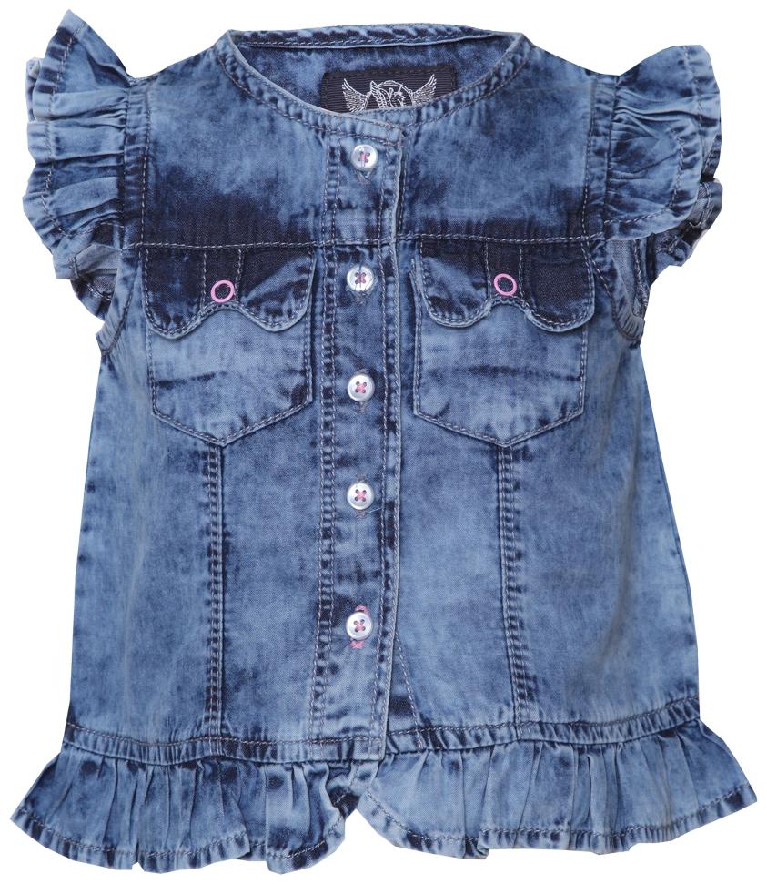 

Tales Stories Girl Denim Solid Top - Blue