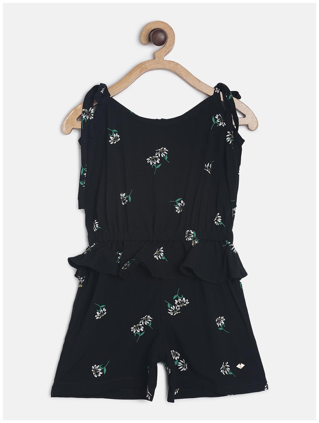 

Tales Stories Baby girl Cotton Floral Jumpsuit - Black