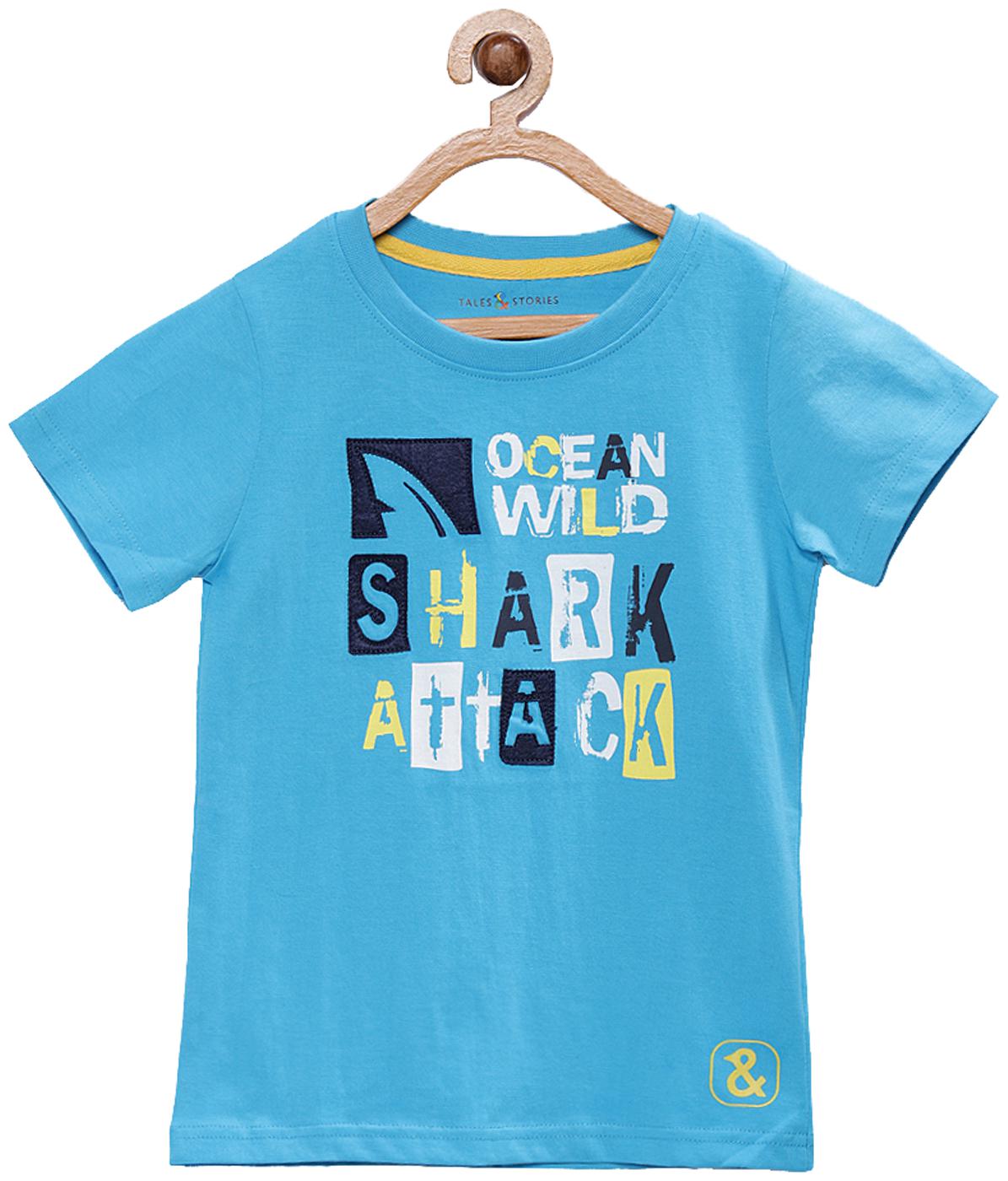 

Tales Stories Boy Cotton Printed T-shirt - Blue
