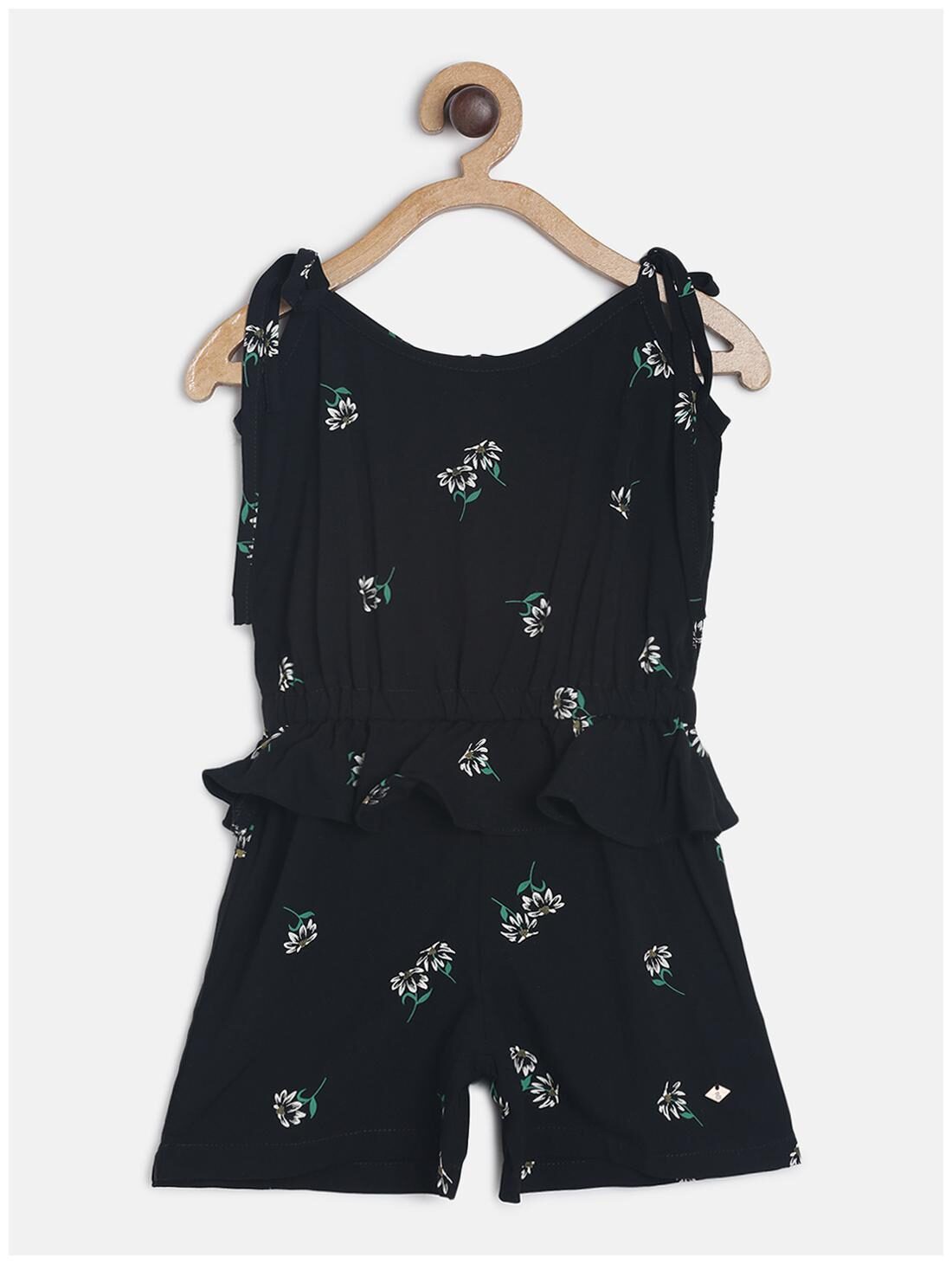 

Tales Stories Baby girl Cotton Floral Jumpsuit - Black